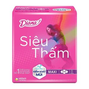Băng vệ sinh Diana siêu thấm maxi dày cánh gói 8 miếng